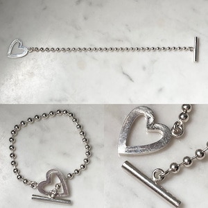 GUCCI silver ball chain bracelet with toggle