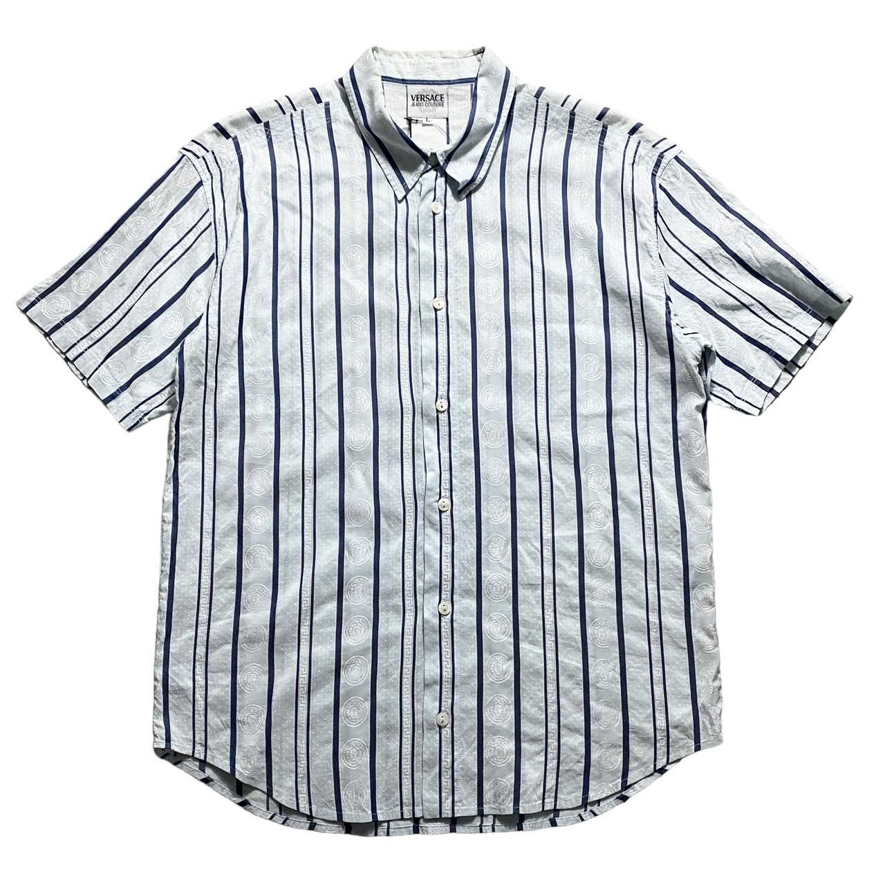 VERSACE JEANS COUTURE medusa woven stripe shirt
