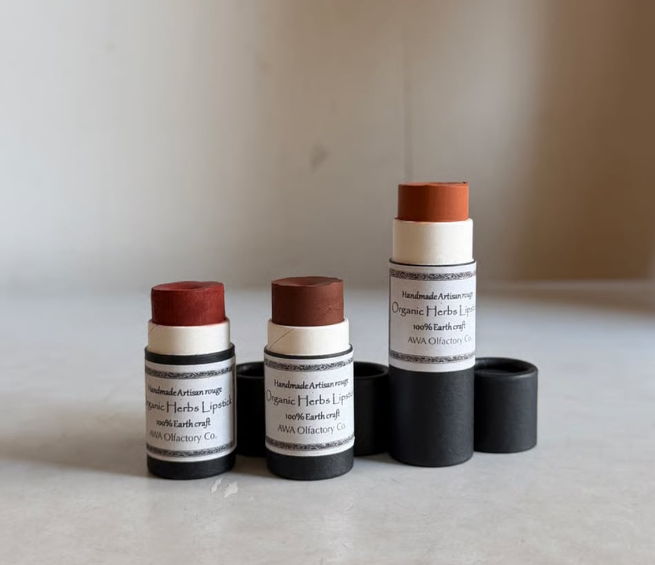 Organic Herbal Lipstick - 山野草 紫根紅-Bengara(赤） | awaolfactory