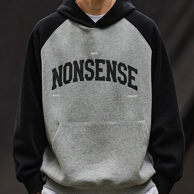 ロゴバイカラーフーディーバッグロゴスウェット C10776