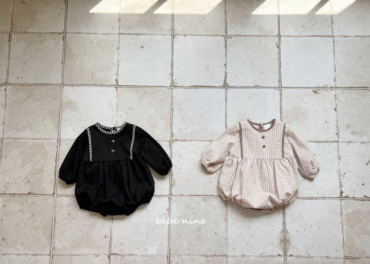 【bebe nine】ベビーアンバースーツ ブラック 70〜90cm 240847 - 2