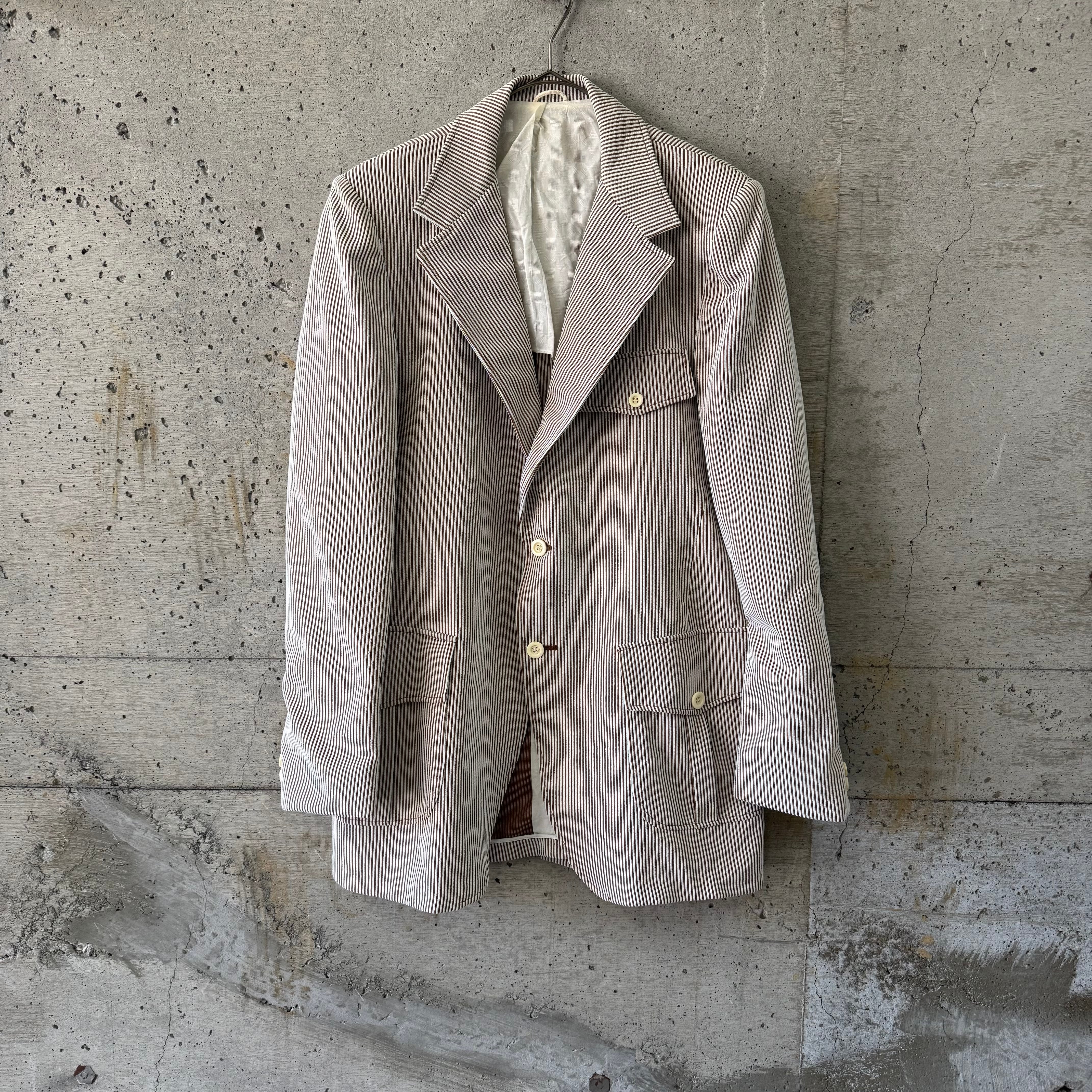 Brown and white striped jacket