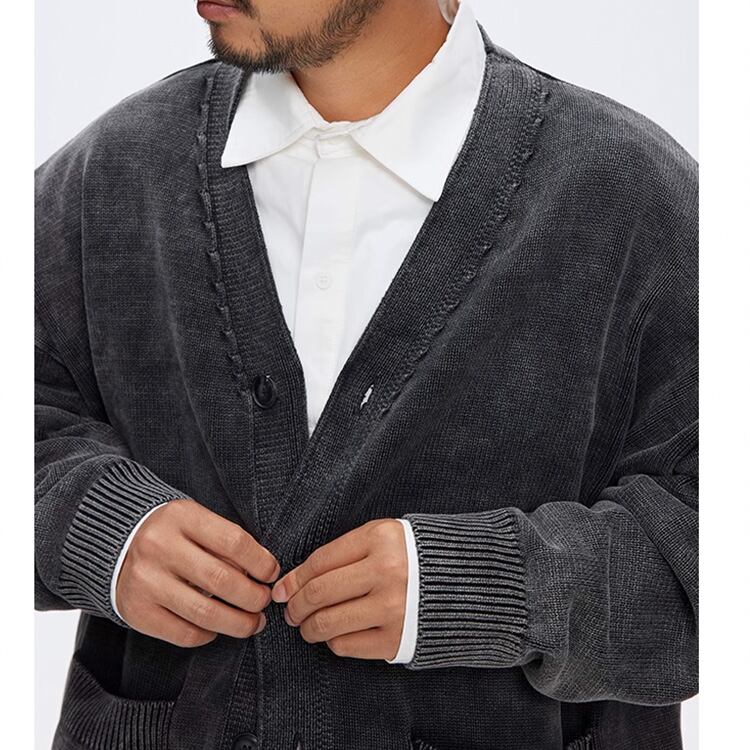 ★RETRO DISTRESSED WASHED DRAPE SWEATER　　　A0836