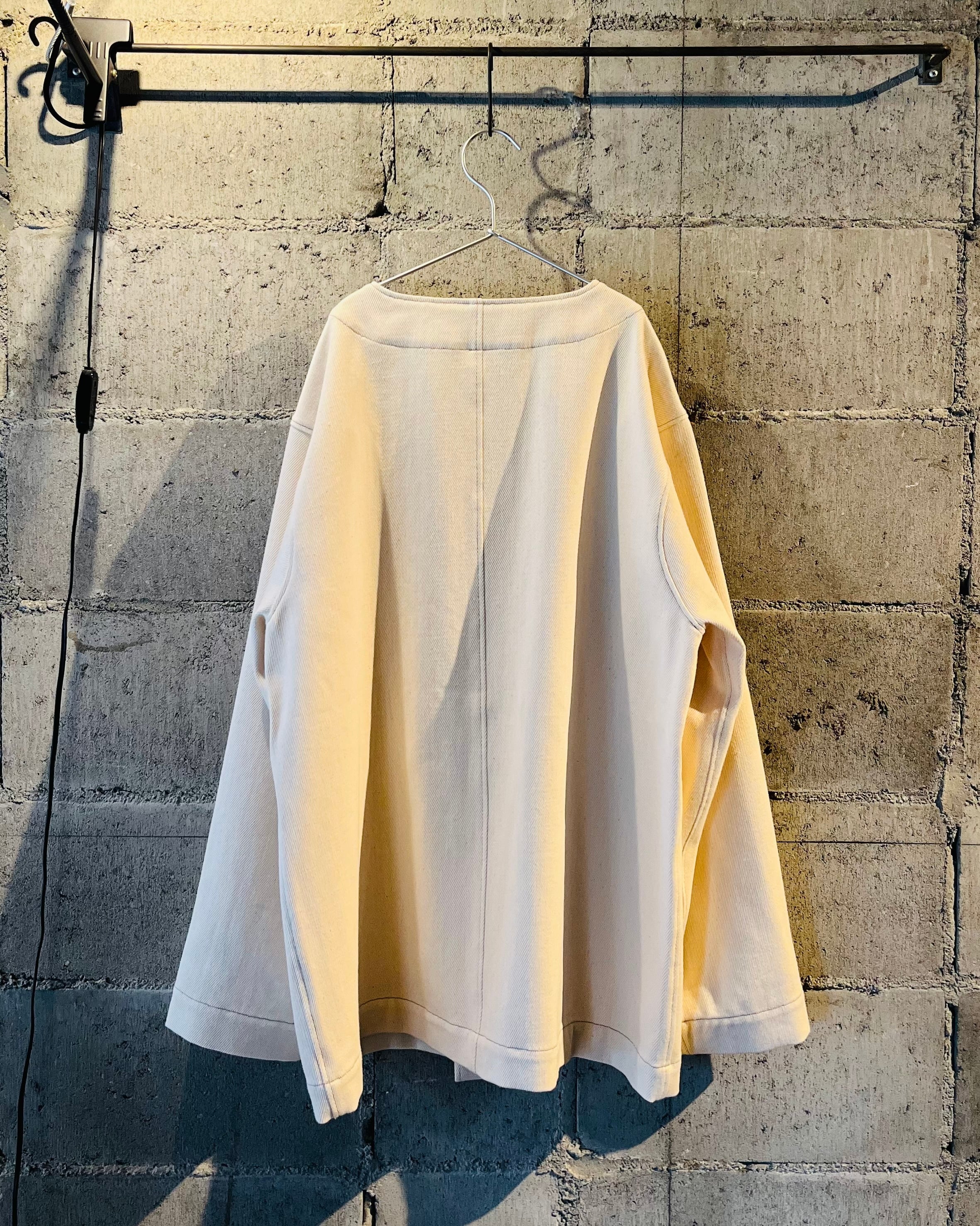 マウンドネックカーディガン　デニムアイボリー【結-yui-】 ROUNDNECK CARDIGAN/ loode denim ivory【結-yui-】 | はなれ online store