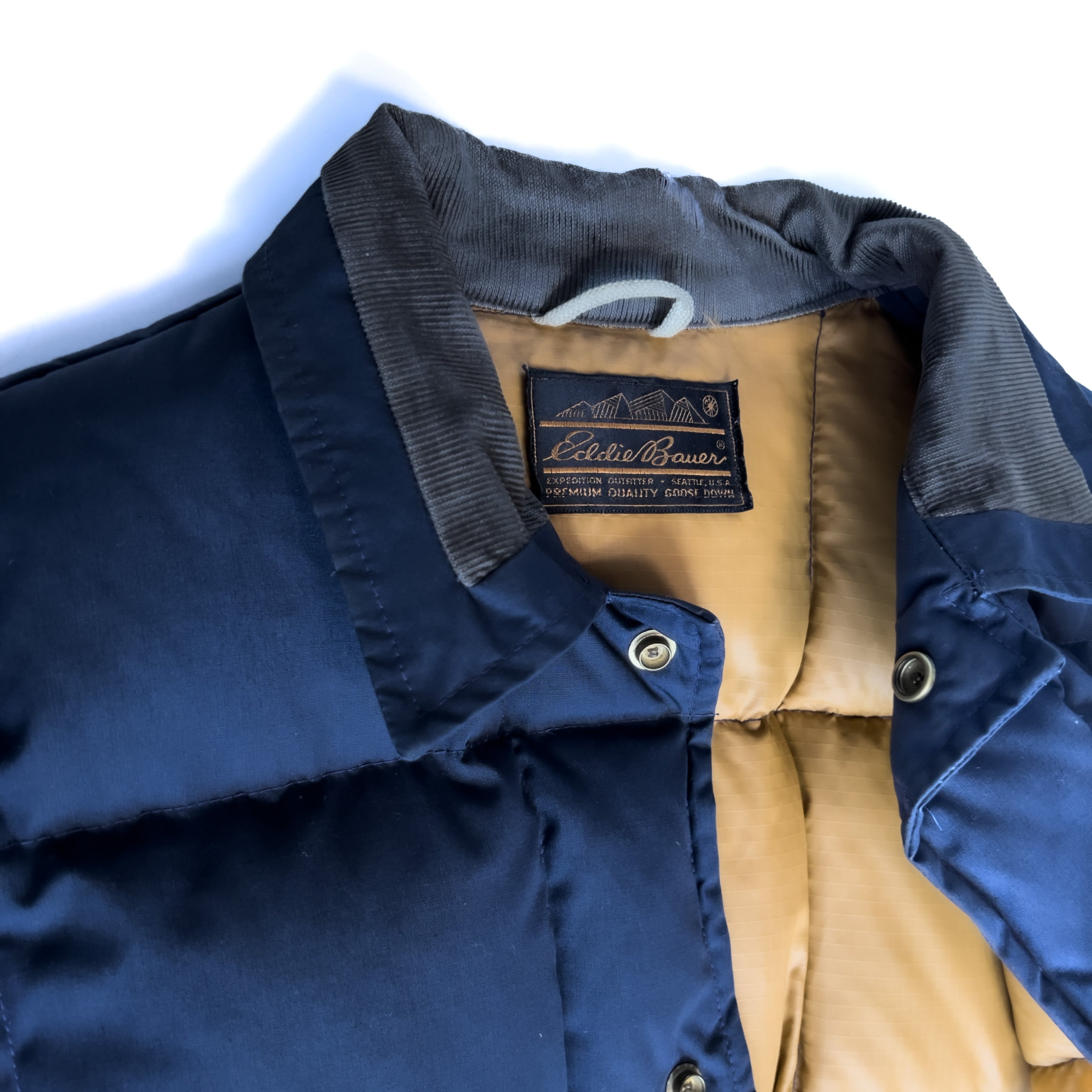 70s 黒タグ前期 eddie bauer premium quality goose down navy