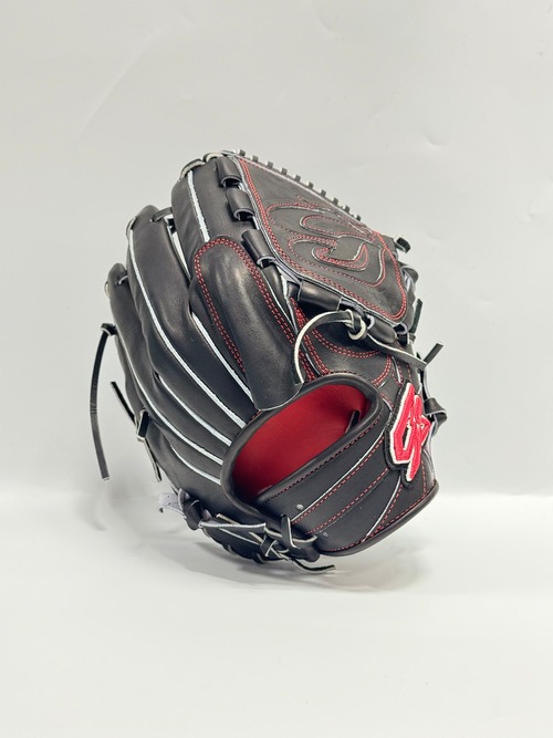 GSｰゴリラスポーツ　ハイグレードモデル　硬式グローブ　右投げ用　サムライ型投手用カスタム　STブラック×ブラック　レッドステッチ 画像