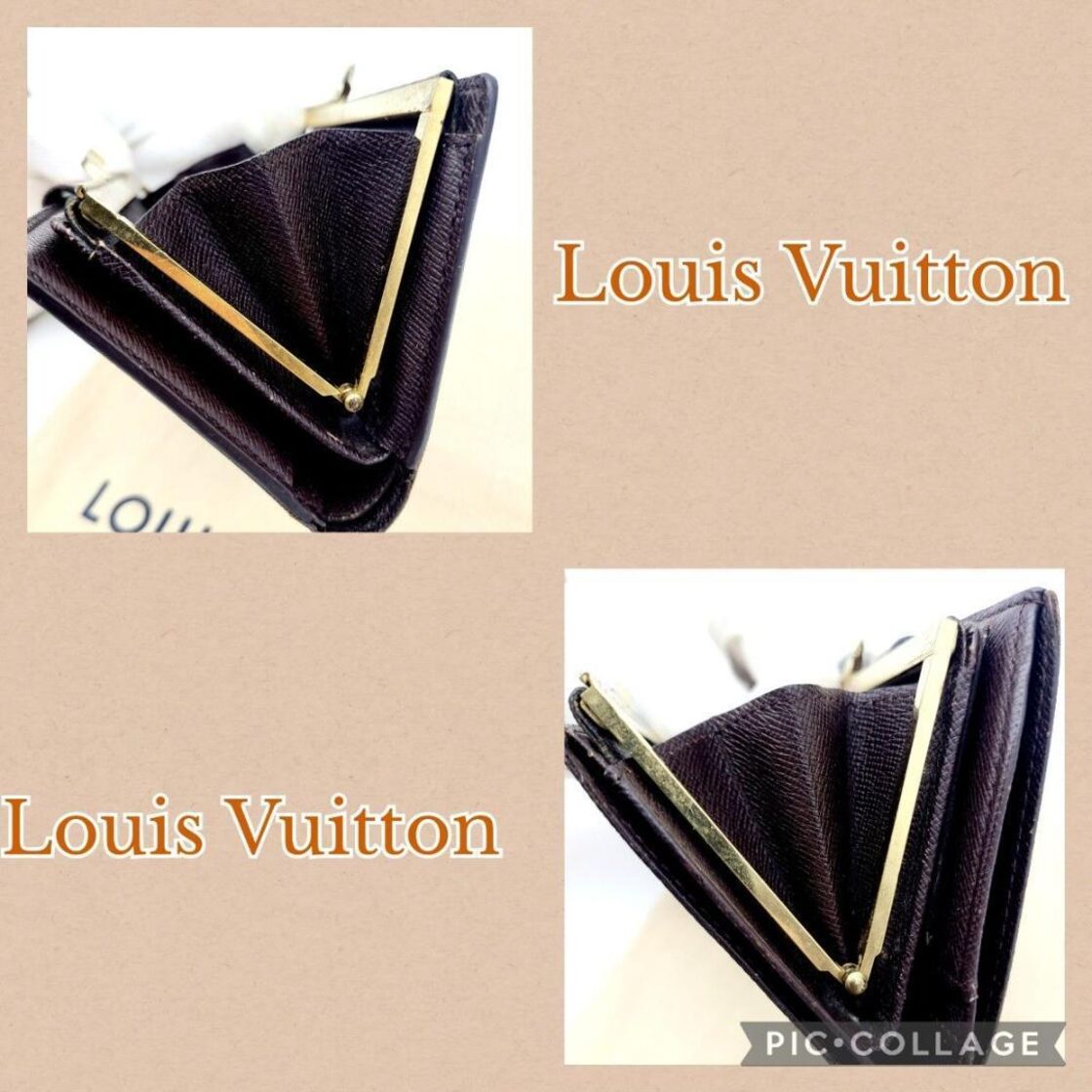 美品 Louis Vuitton ルイヴィトン ヴィエノワ ダミエ がま口 折り財布 