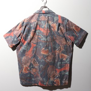 美品 L 総柄 ポロラルフローレン 半袖開襟シャツ 甲殻類 イセエビ カニ 伊勢海老 蟹 polo ralph lauren