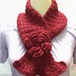 手編み お花のマフラー