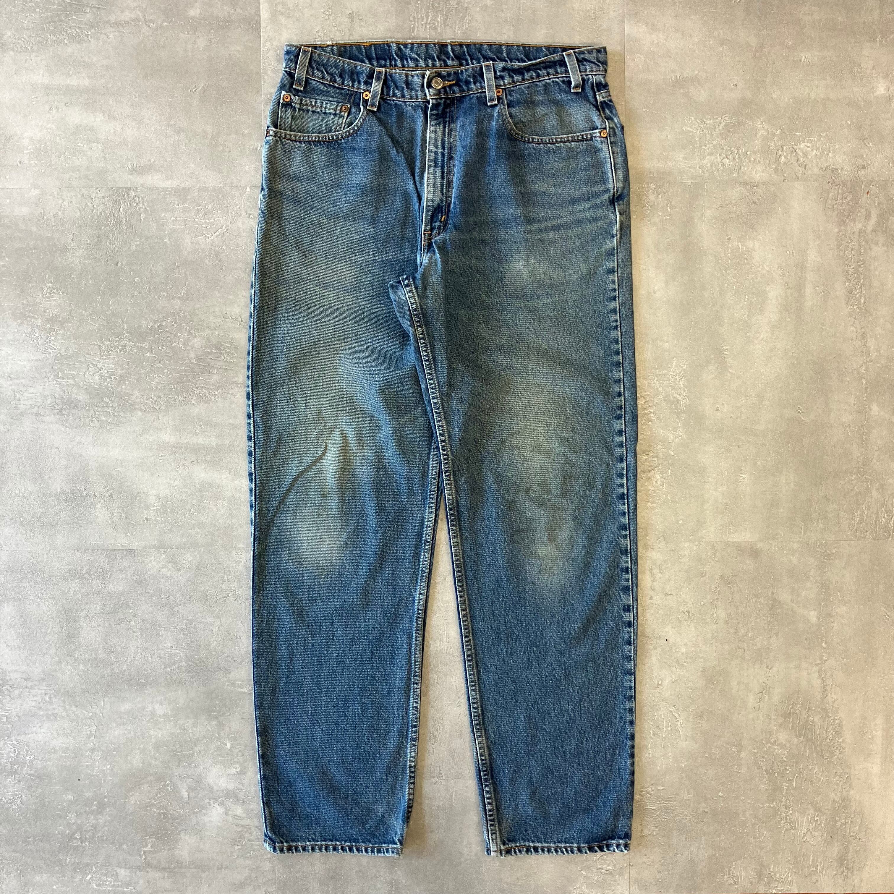 《実寸w35l33》levis550 90s バギーデニム メキシコ製 ヒゲ アタリ No.1449