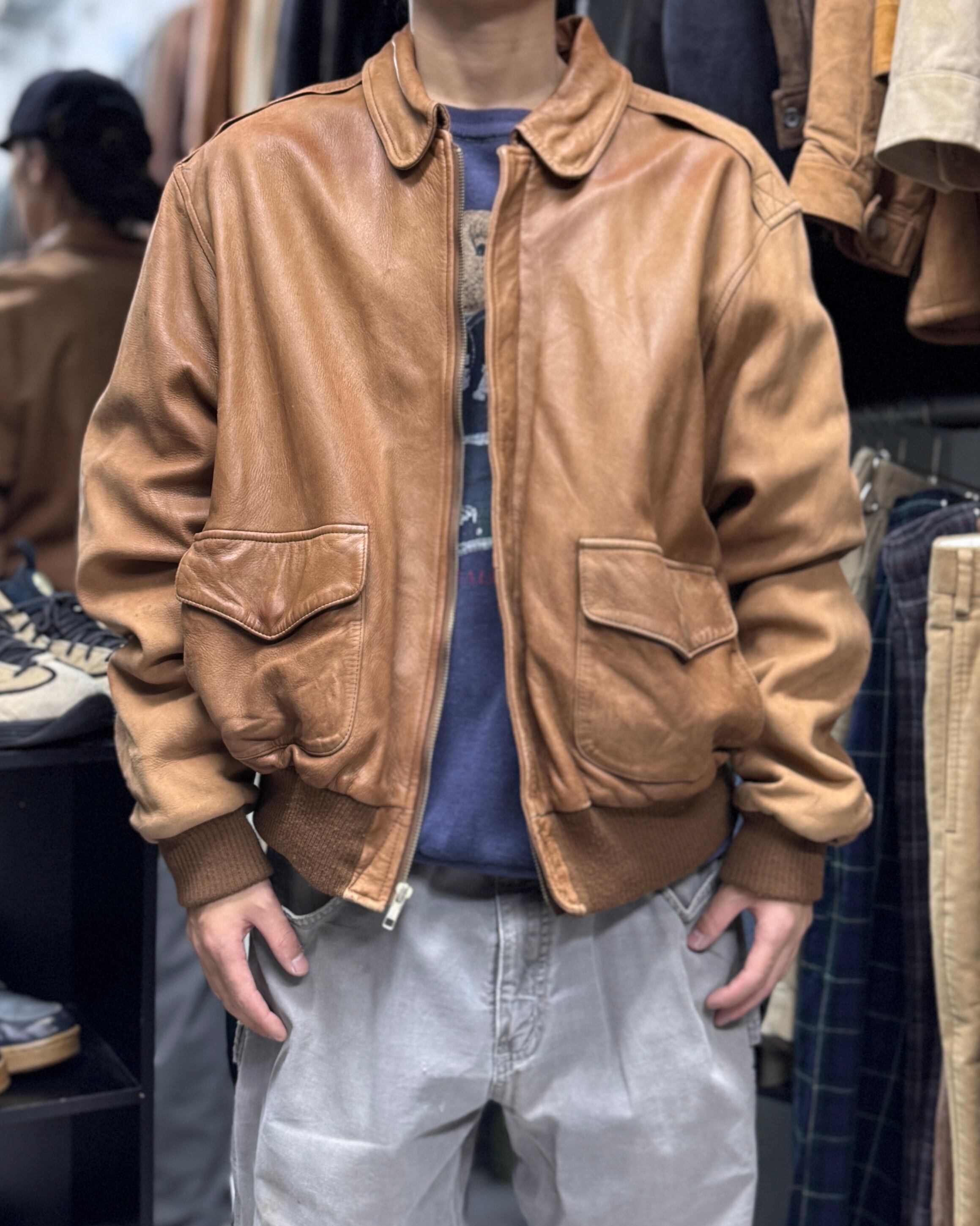 90's Polo by Ralph Lauren Design Leather Jacket “A-2 Type