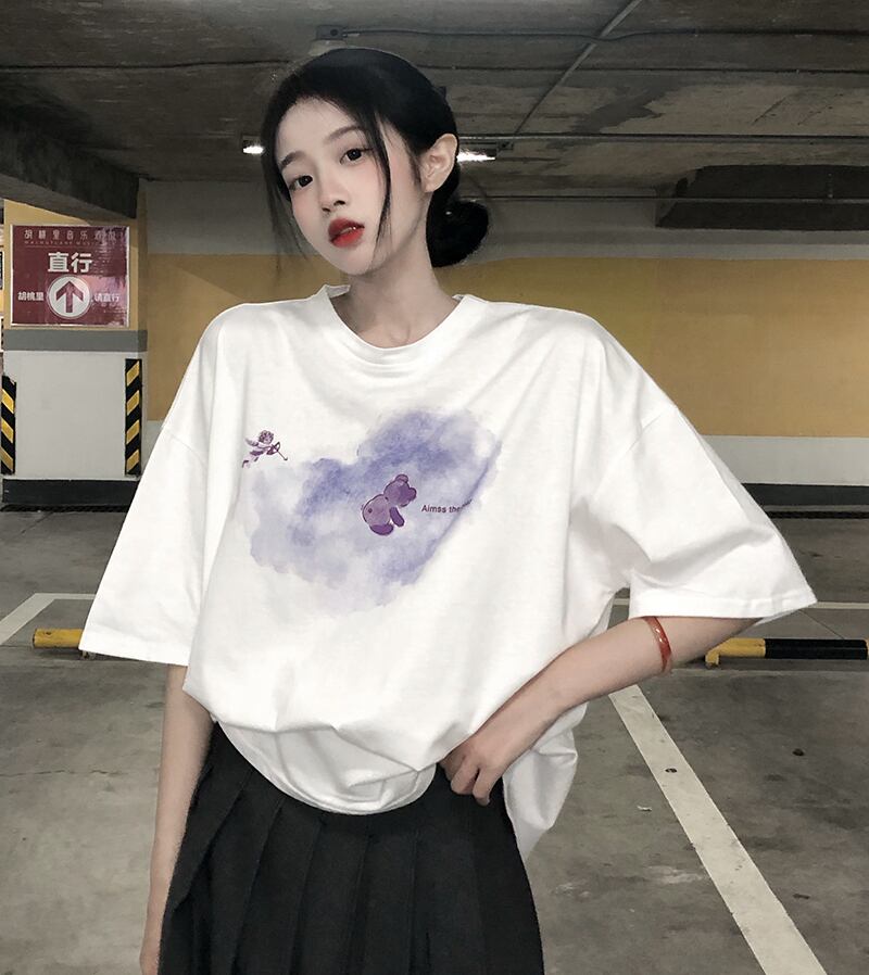 プリント柄Tシャツ サマーダークルーズトップス 夏物 YY-ファッション7274542200