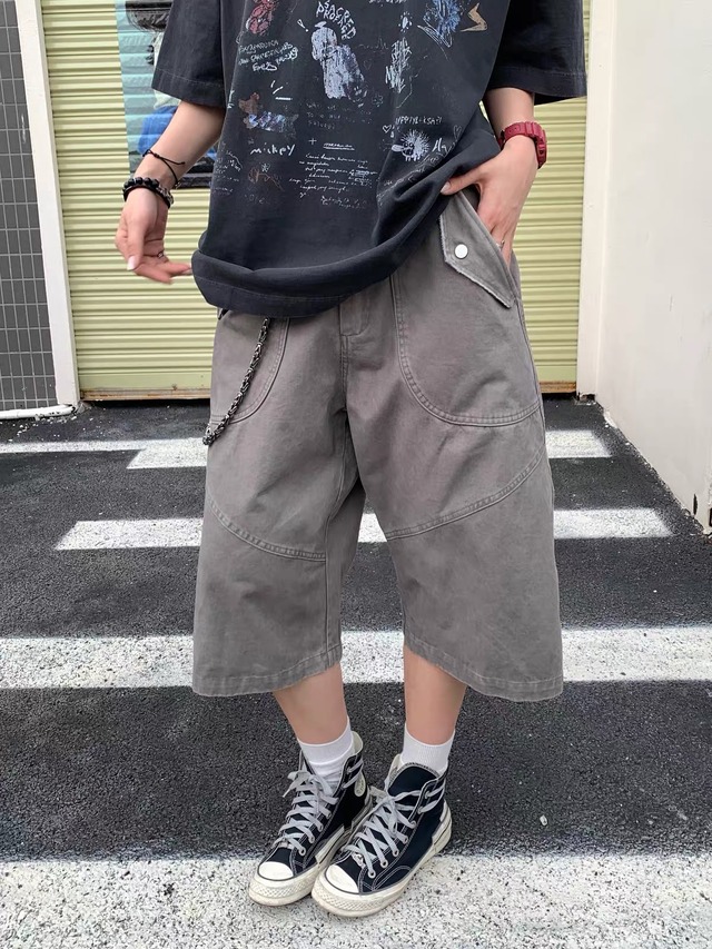 カーブポケットワイドハーフパンツ / CURVE POCKET WIDE HALF PANTS