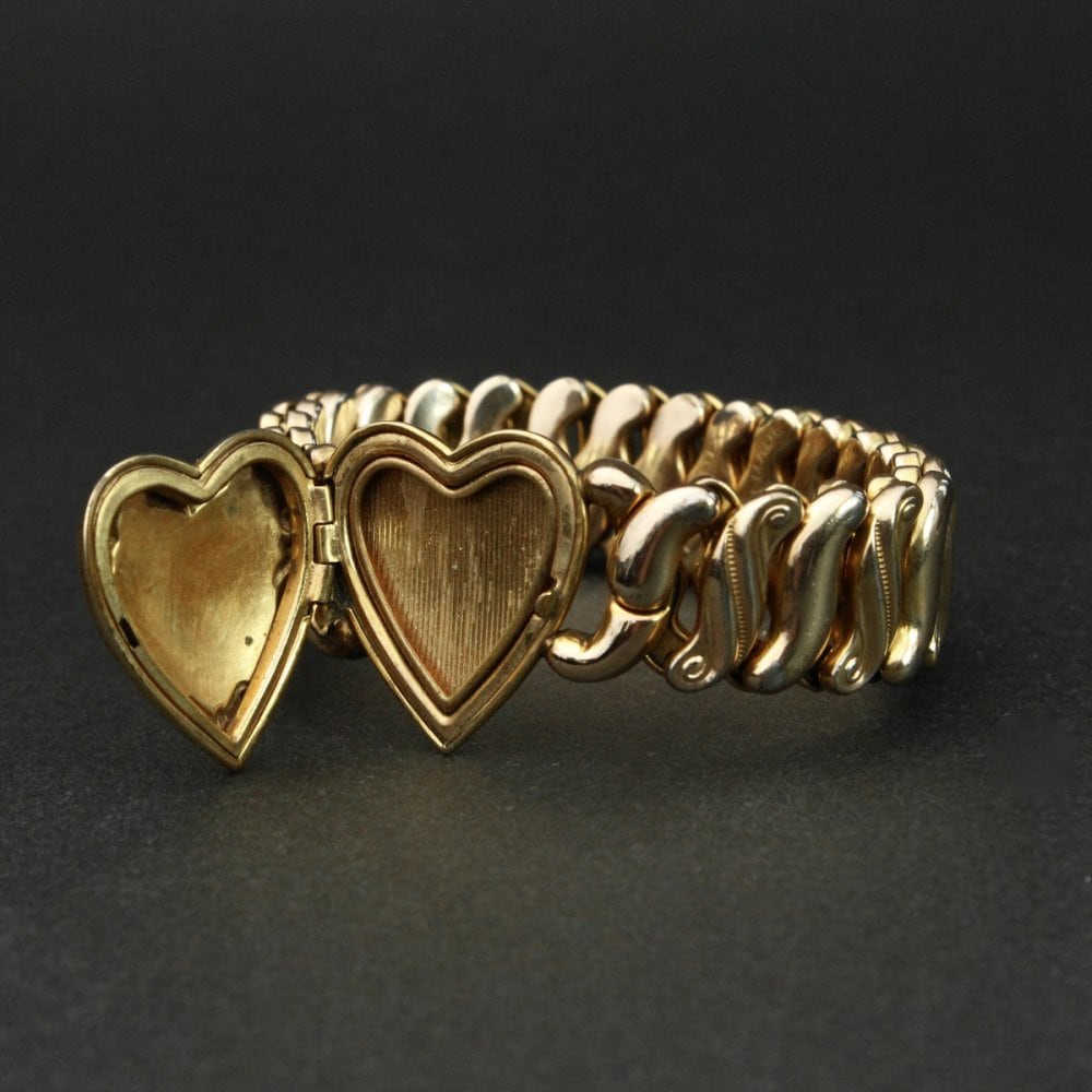 Vintage Sweet Heart Bracelet [1920 ~] [SPEIDLE Phoenix] [Gold Field Heart  Signet Top] | beruf