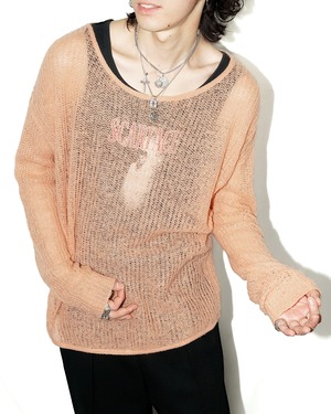 Vintage mohair blend low-gauge knit "PINK"