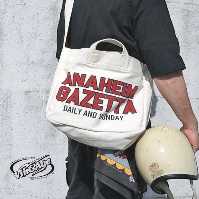ニュースペーパーバッグ ショルダーバッグ キャンバスバッグ Vin & Age【ヴィンアンドエイジ】STU-B1 NEWSPAPER BAG