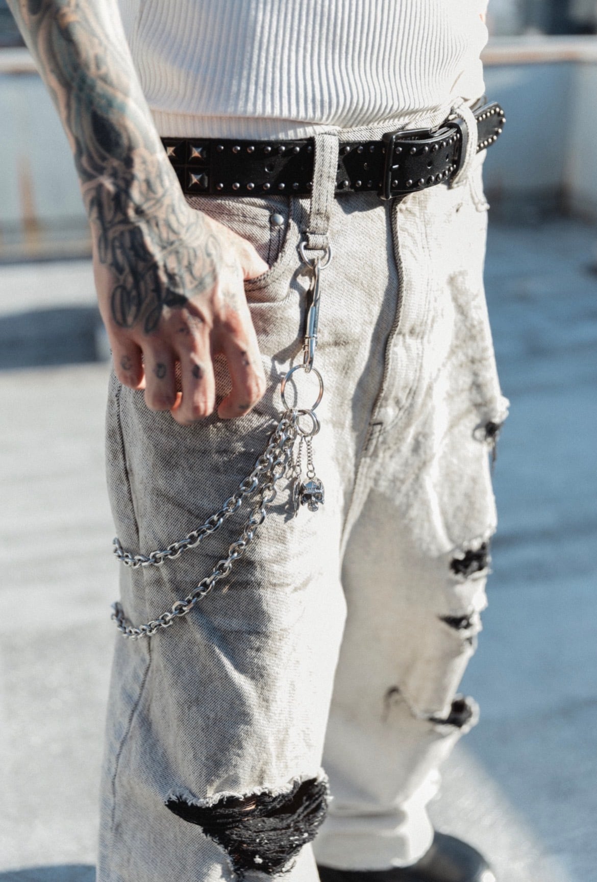 Zalgaller studs leather belt | unconscious