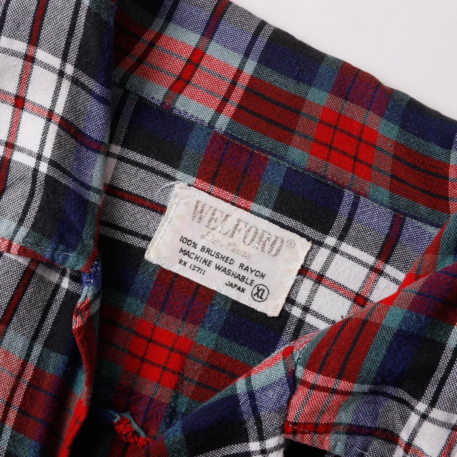 極美品】60s special Vintage rayon open collar check shirt mint