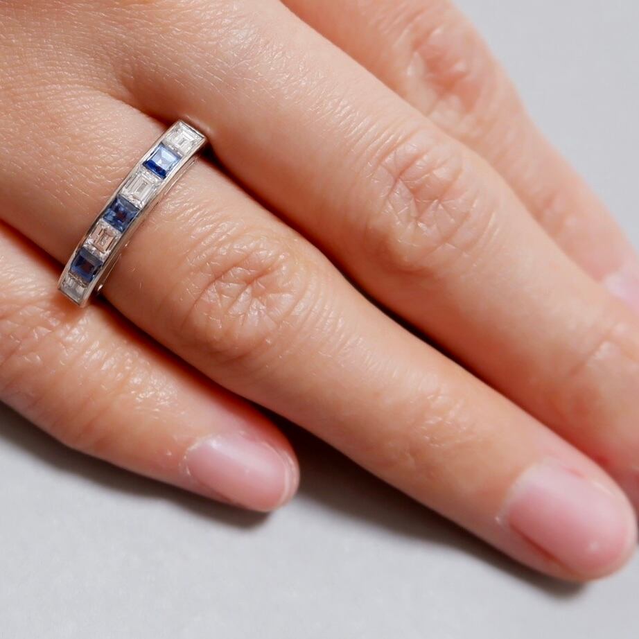 K14 WG ミキモト サファイア ダイヤモンド リング 11号 MIKIMOTO 