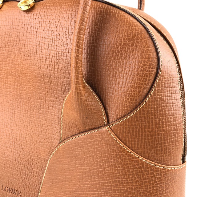 LOEWE ロエベ  ハンドバッグ ブラウン  型押しレザー 2way vintage ヴィンテージ オールド amj8ew