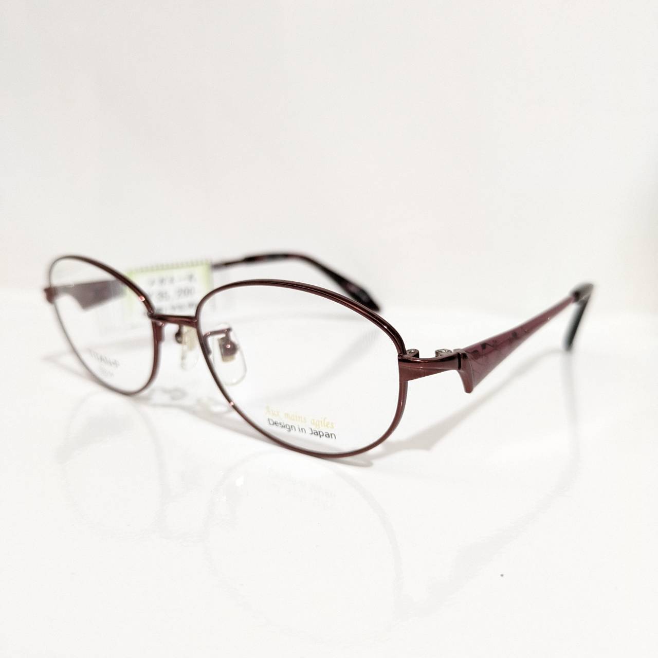 【TITAN-P】オーバルメタルフレーム ワインレッド