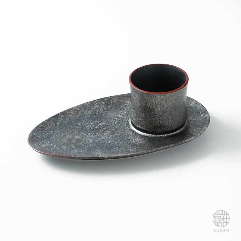 銀錆銀河-プラチナ-｜オーバルプレート（楕円皿）｜約16cm | 三川内焼