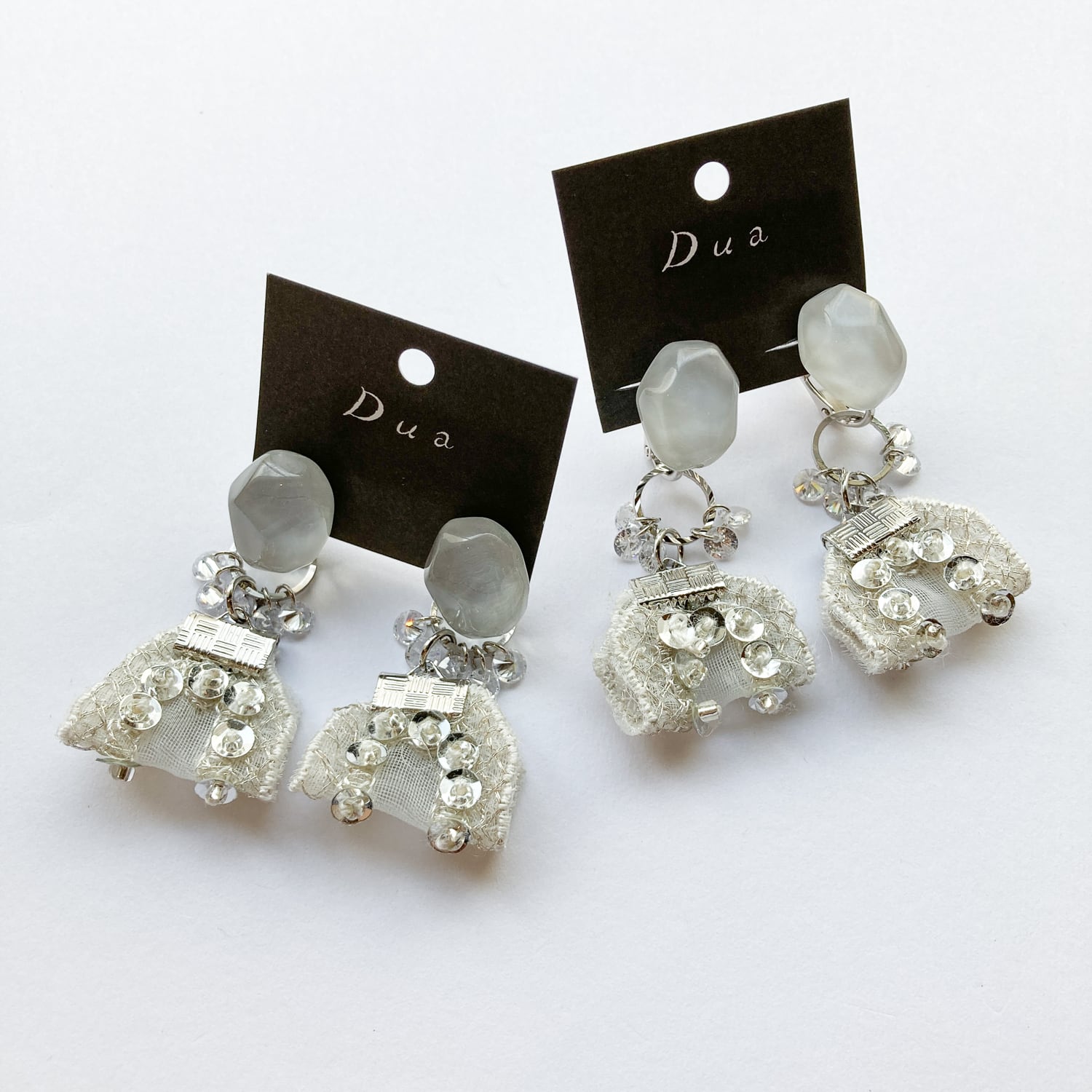 グレートップとビーズ装飾モチーフレースの〈ピアス/イヤリング〉