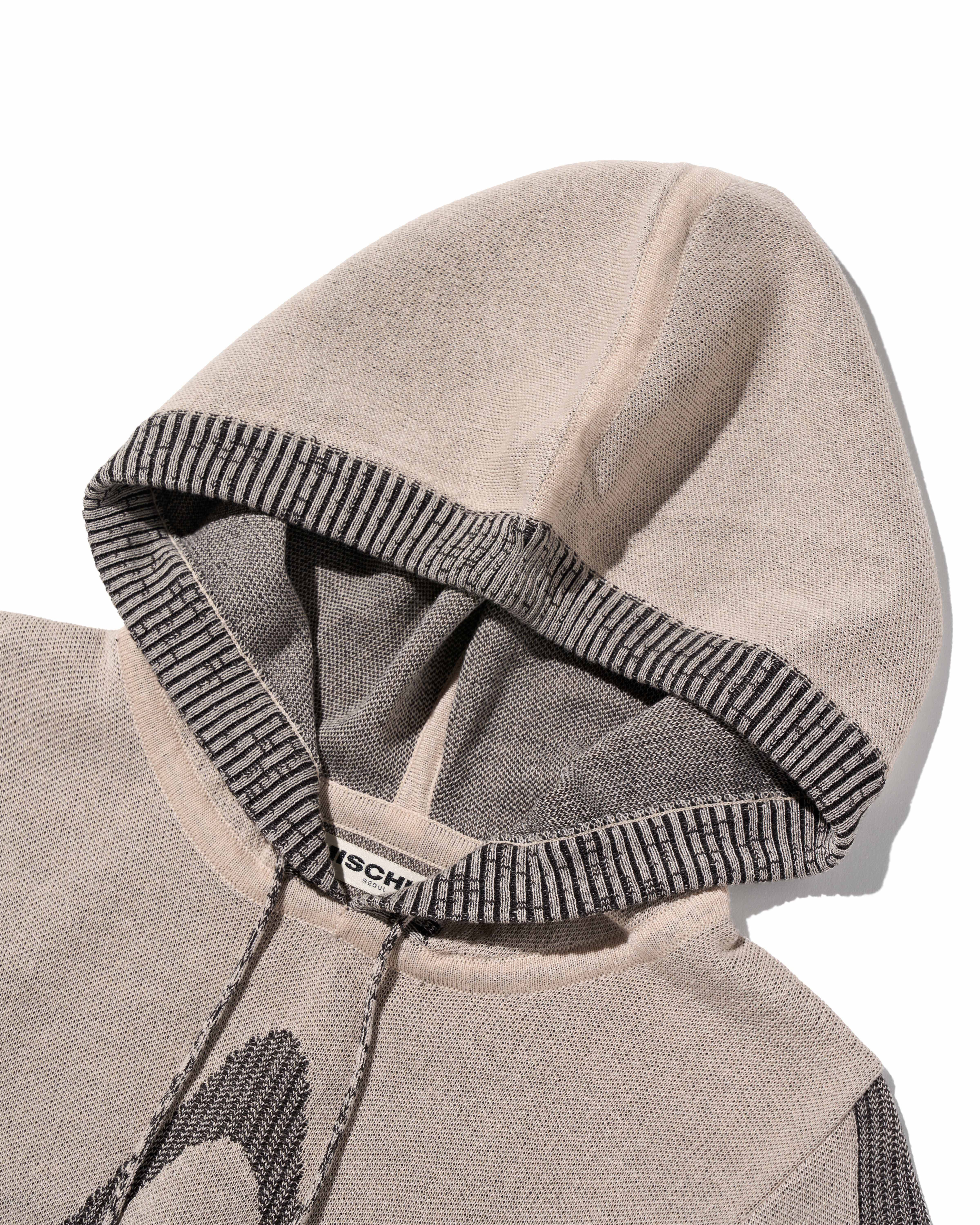 MSCHF] RHOMBUS KNIT HOODIE_BEIGE ミスチーフ 正規品 韓国ブランド