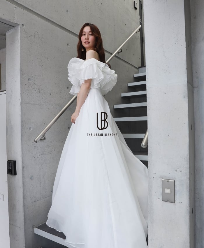 THE URBAN BLANCHE ウエディングドレスドレス WD22 Sサイズ THE URBAN BLANCHE 】 2WAY フリル ウェディング ドレス WEDDING 商品