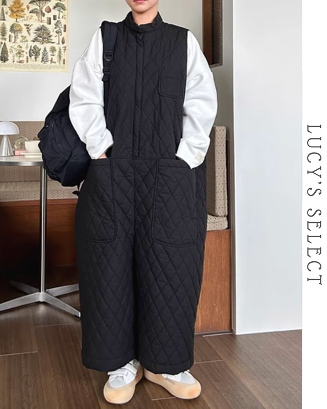 Zip Quilting Jump Suit   A1706