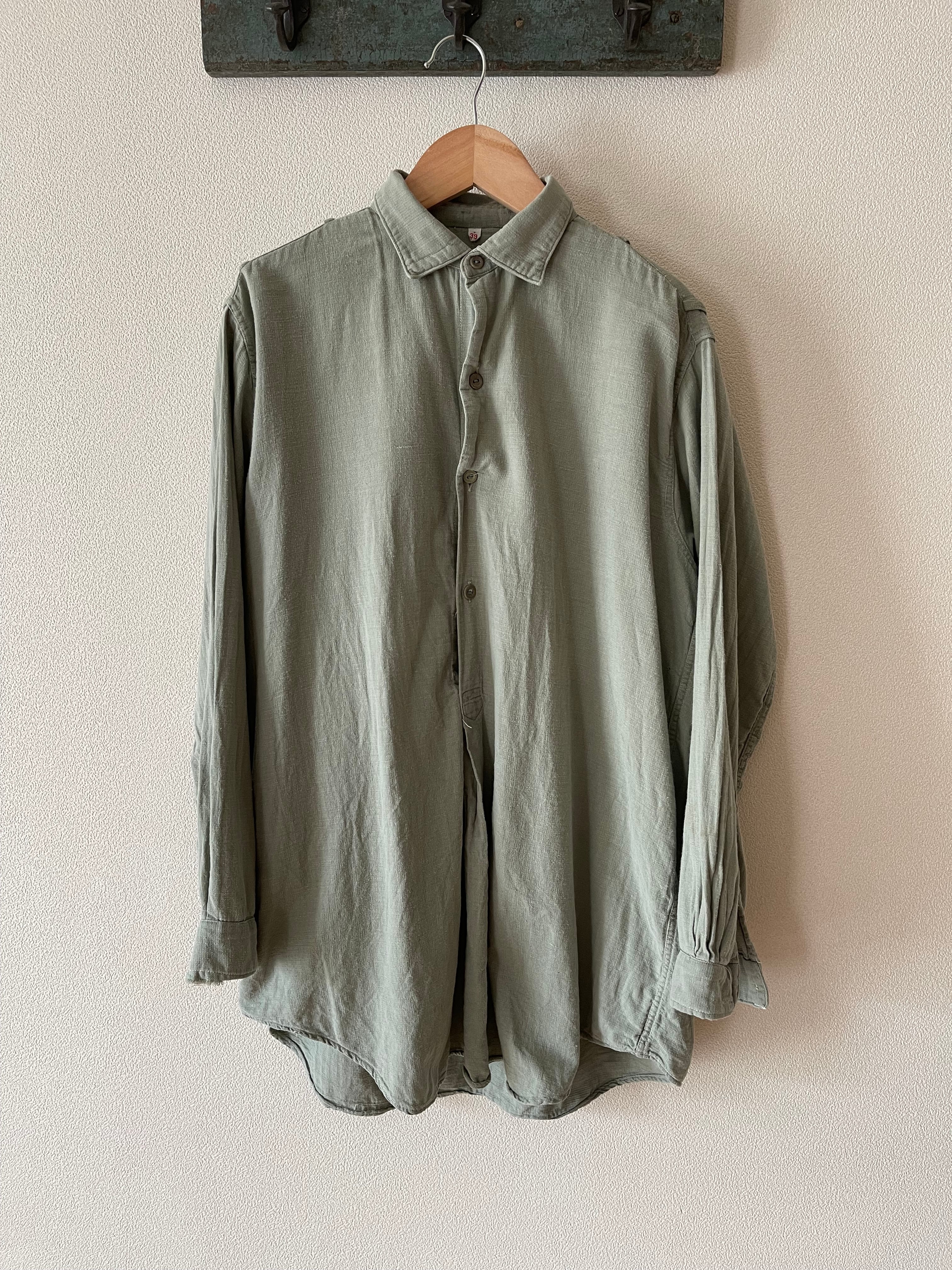 1940s Swedish Army cotton pullover shirt overdye
