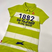 le coq sportif ルコック 半袖 ワンピース ロング ポロシャツ サイズ M /イエローグリーン/レディース/ゴルフ/スポーツ