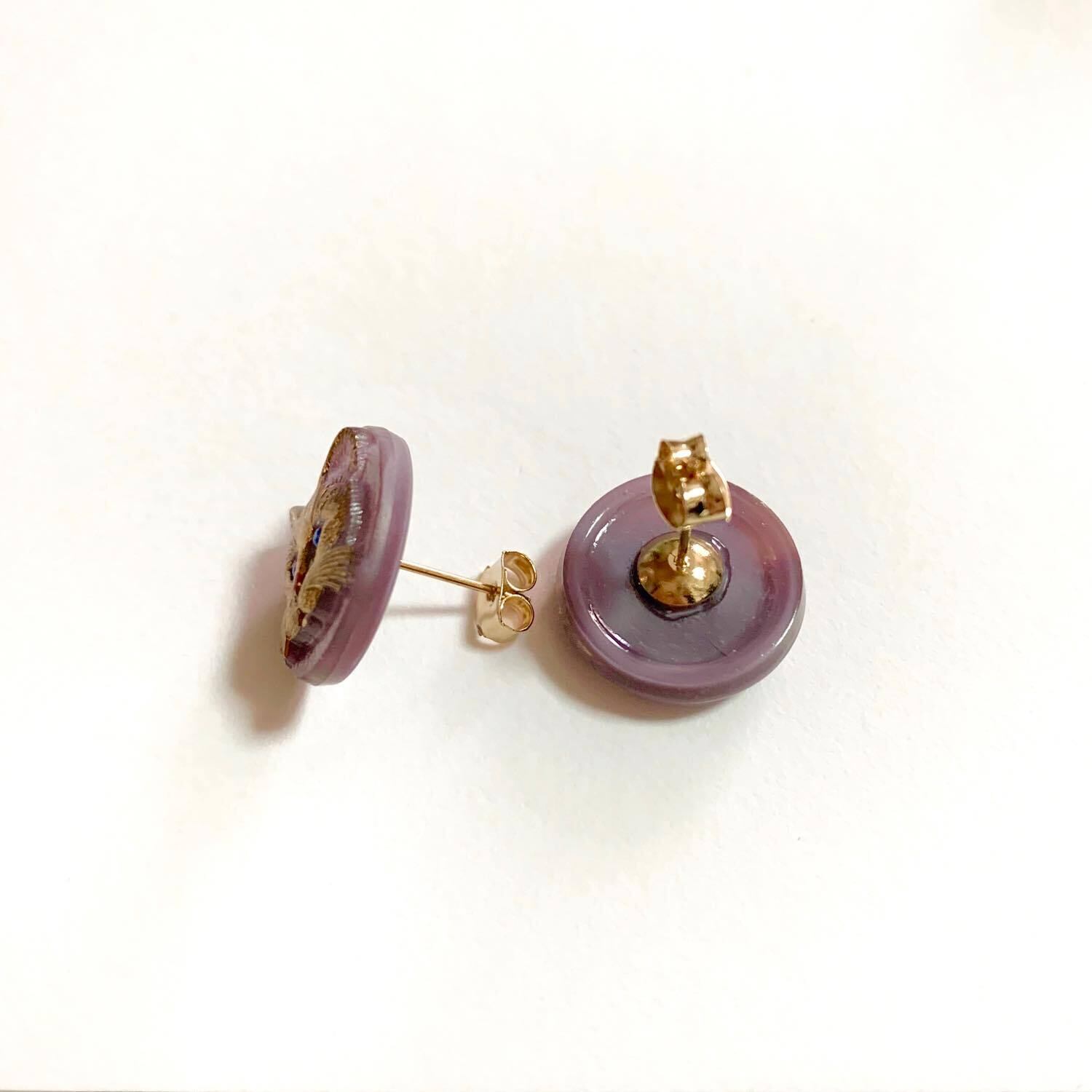 チェコ猫ボタンの〈ピアス/イヤリング〉 | Dua-アクセサリーパーツショップ