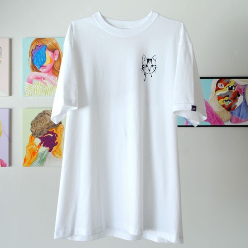 『AYA SHIMOHARA x excube』 "hUMAn" ⓔcat(ミエ夫) T-SHIRT