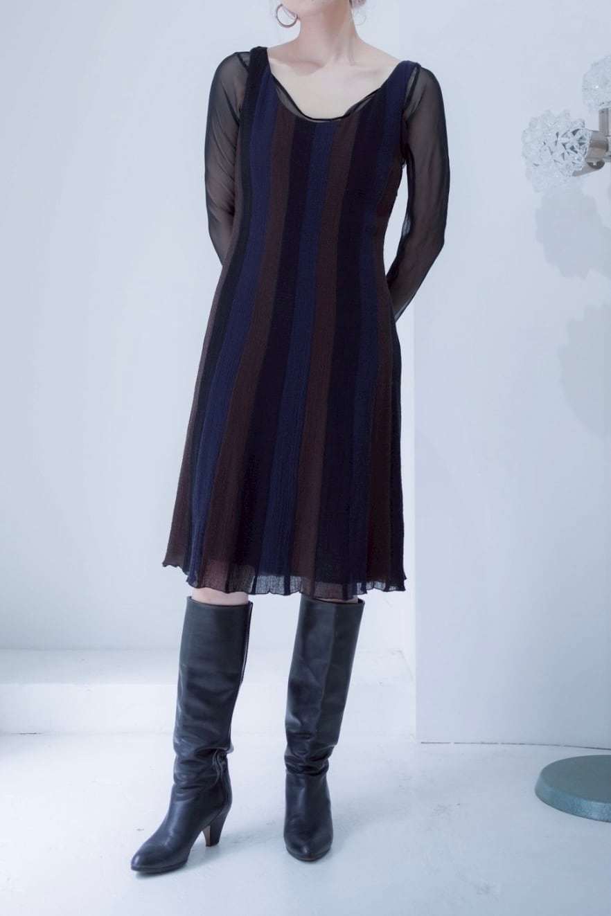 wool stripe mini dress