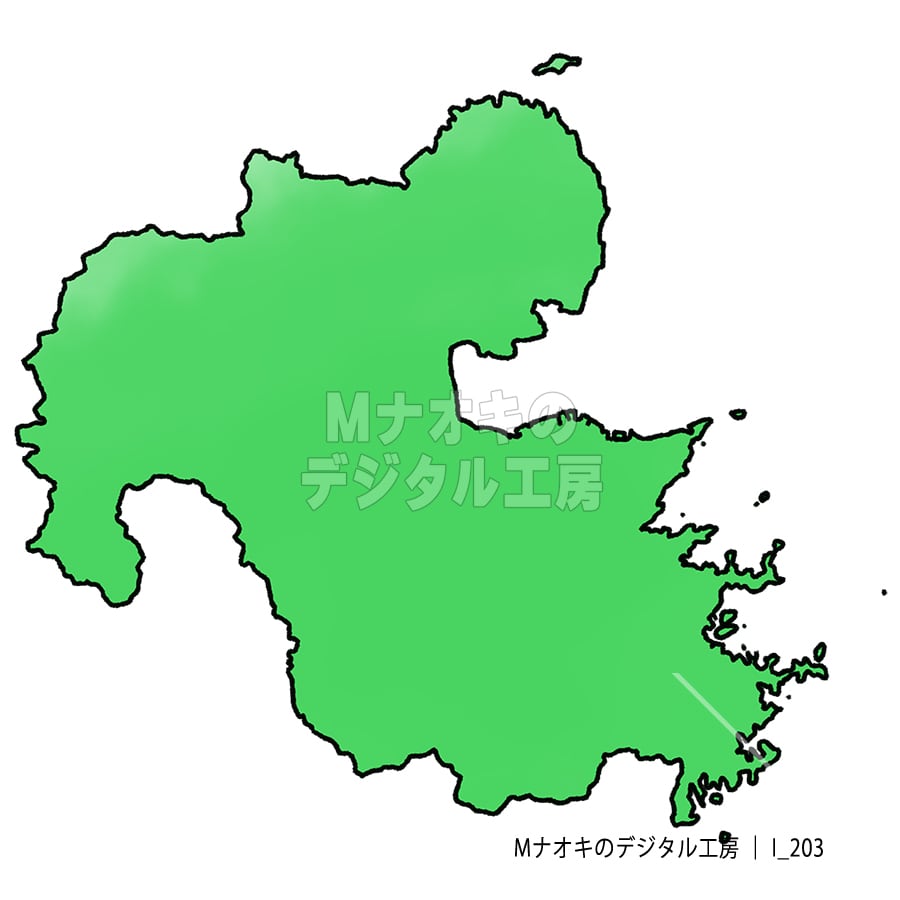 少しゆるい大分県地図 【I_203】　A slightly loose map of Oita prefecture