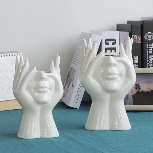 花瓶 インテリア アート 陶器 北欧デザイン 白 ホーム装飾