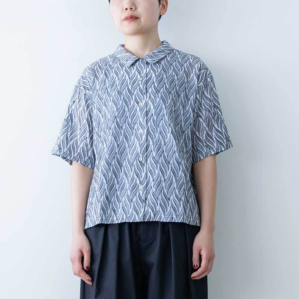 mizuiro ind カットジャガードハーフスリーブシャツ | LASQ store