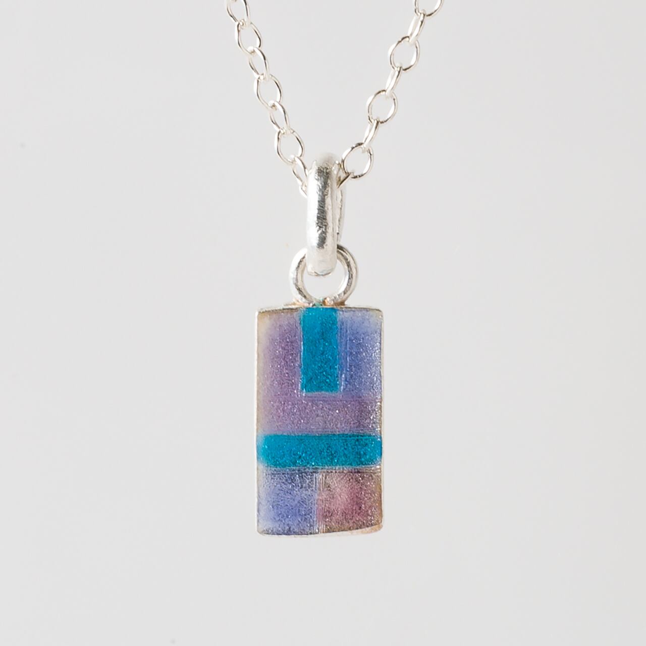 UNIQUE   aqua & purple   - necklace -