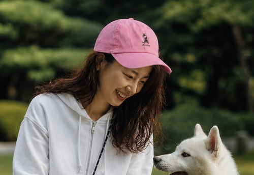 cheeky柴犬　vintage加工キャップ(pink)