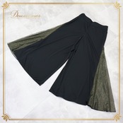 社交ダンス 衣装 ズボン ブラック系 チャコット Chacott 日本製 パンツ ボトムス 練習 レッスン 伸縮 ストレッチ 黒 金 シンプル 上品 かわいい キラキラ ダンス衣装 イベント ステージ ゴールド系