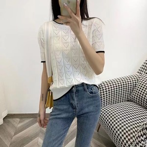 5部袖 柄ニット　AJ1080-5005