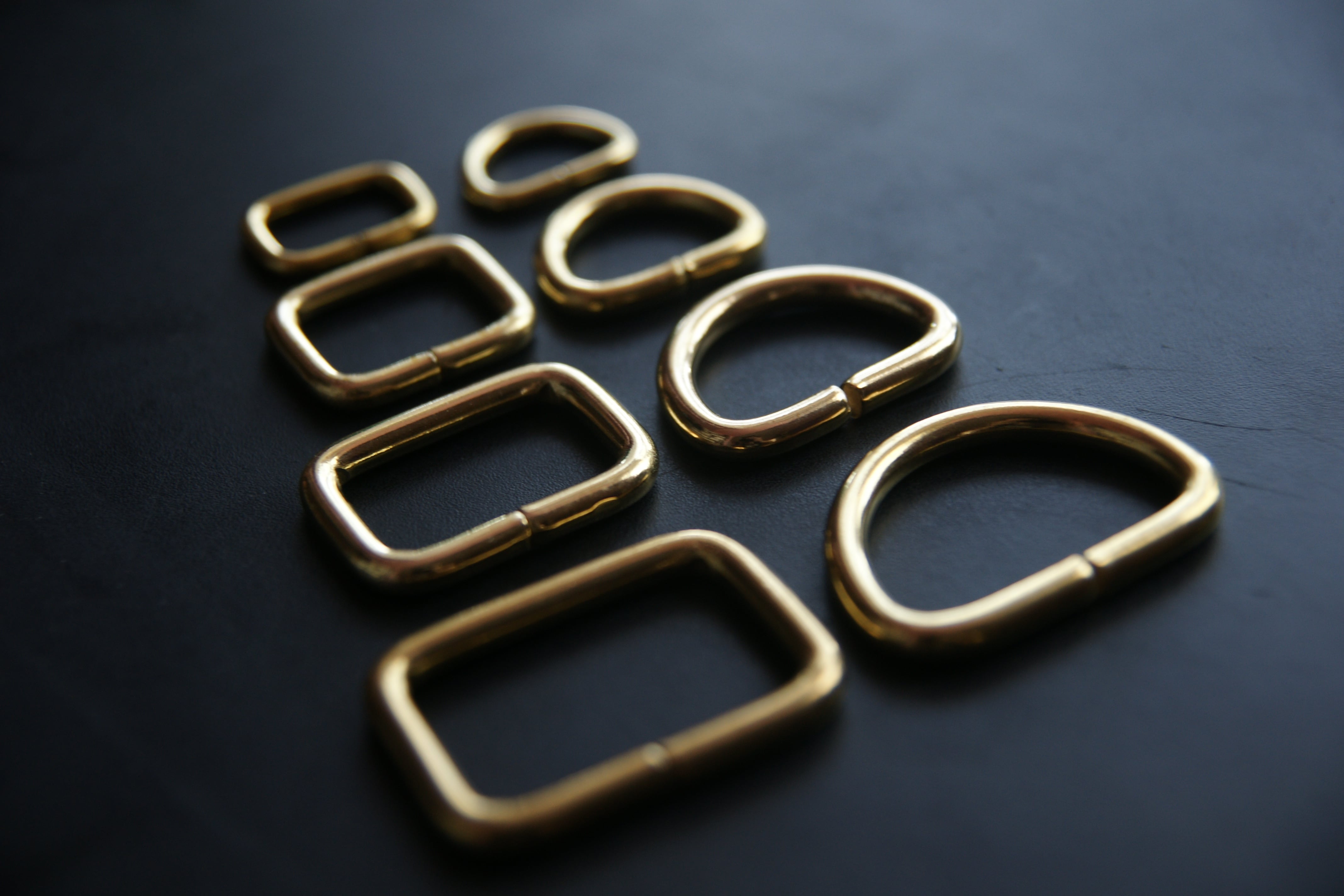 真鍮Dカン/角カン③内径26mm*16mm*4.5mm 2ヶセット | 革道具MIYAZO