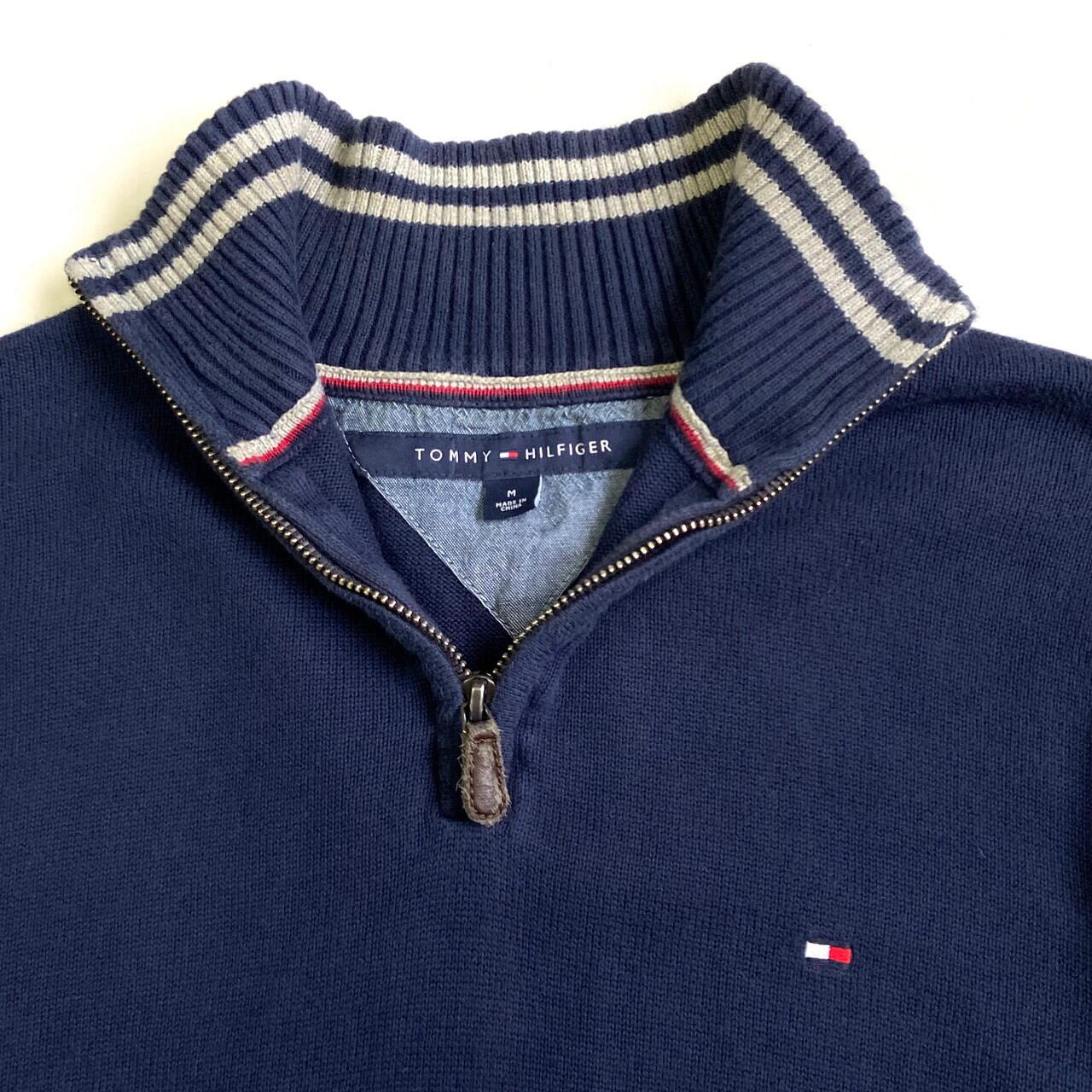 TOMMY HILFIGER トミーヒルフィガー ハーフジップ ハイネック コットン