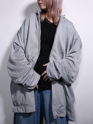 "JORDAN"  gray × violet good color over silhouette double -zip track jacket