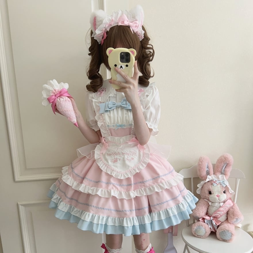 甘ロリ メイドJSK フリル×エプロン 夢かわいい｜WithU | ゴスロリ通販