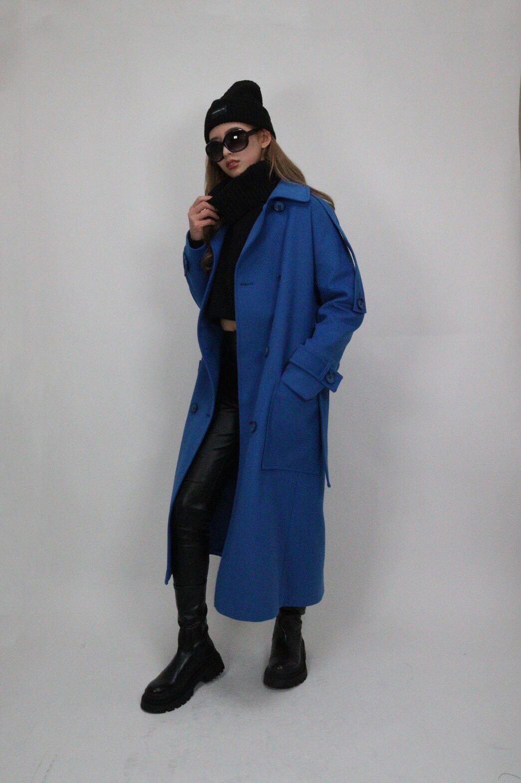 ダブルブレストドロップショルダーファーコート | GABRIEL