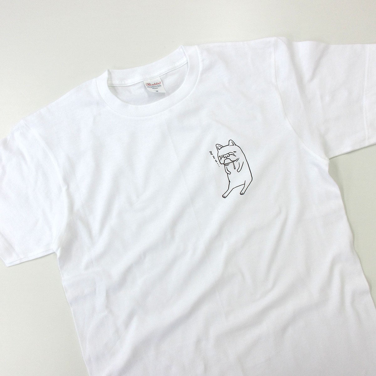 フレブル おすわり居眠り Tシャツ dog29 イラスト 犬 フレンチブルドッグ