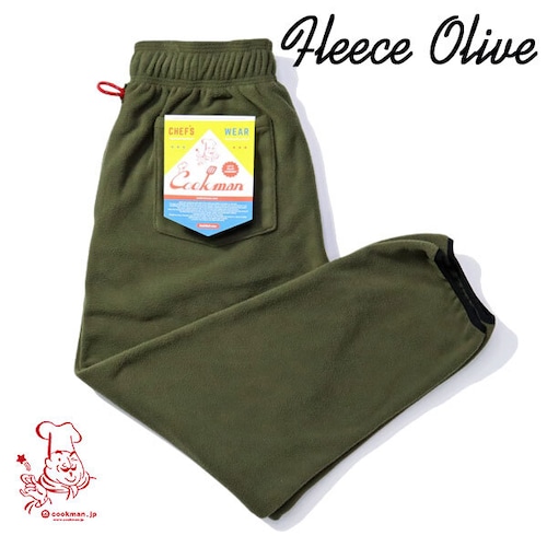 Chef pants Fleece Olivet シェフパンツ フリース オリーブ UNISEX 男女兼用 Cookman クックマン イージーパンツ アメリカ