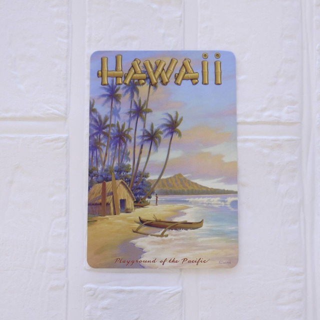 ★ハワイ直輸入★ポストカード／ハガキ／お礼状／風景／ハワイイラスト／オールドハワイ＜55 HAWAII／アウトリガー＞